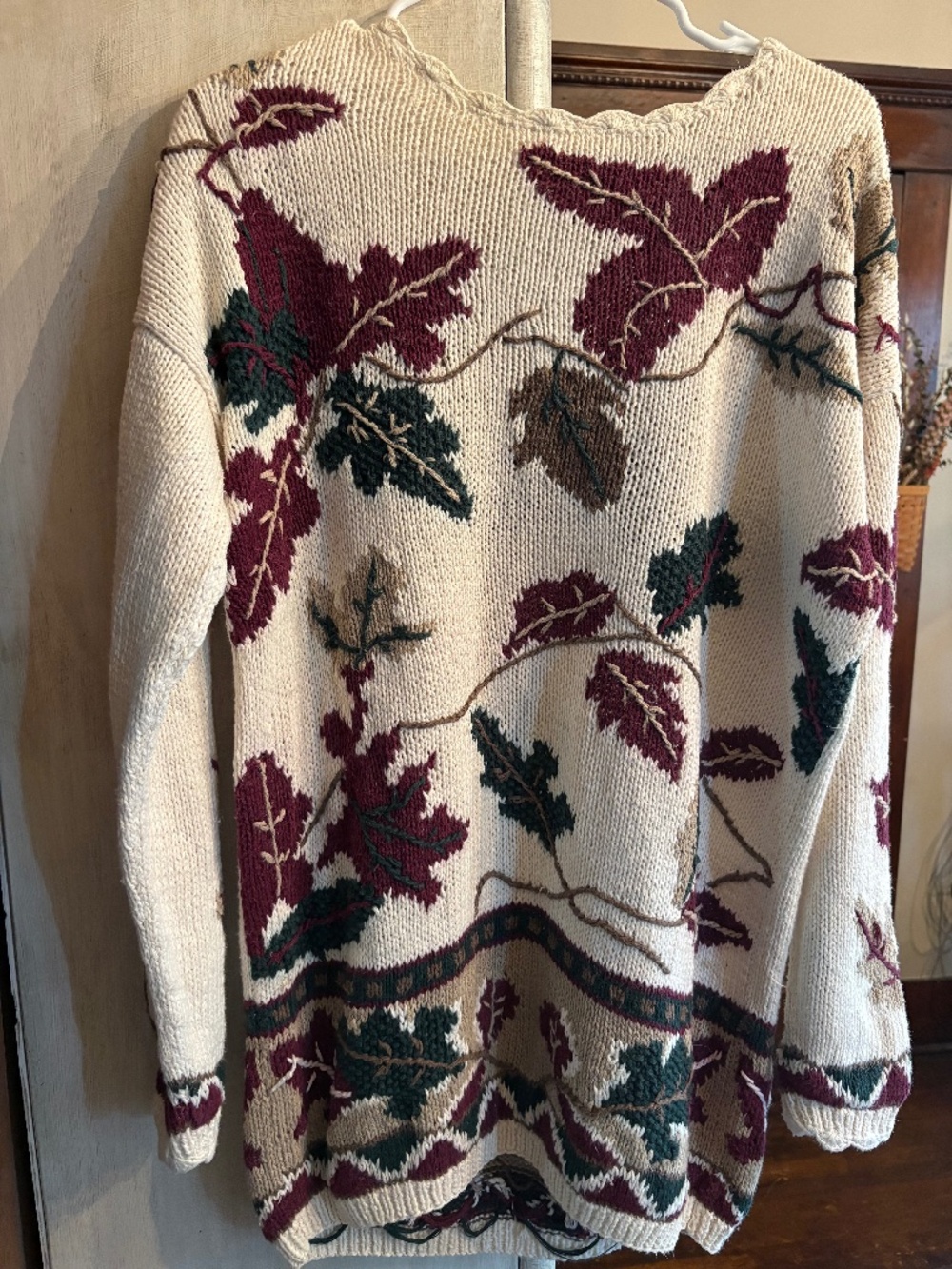 Vintage 90’s Pasta Brand Leaf Sweater Retro Cozy Knit Pullover